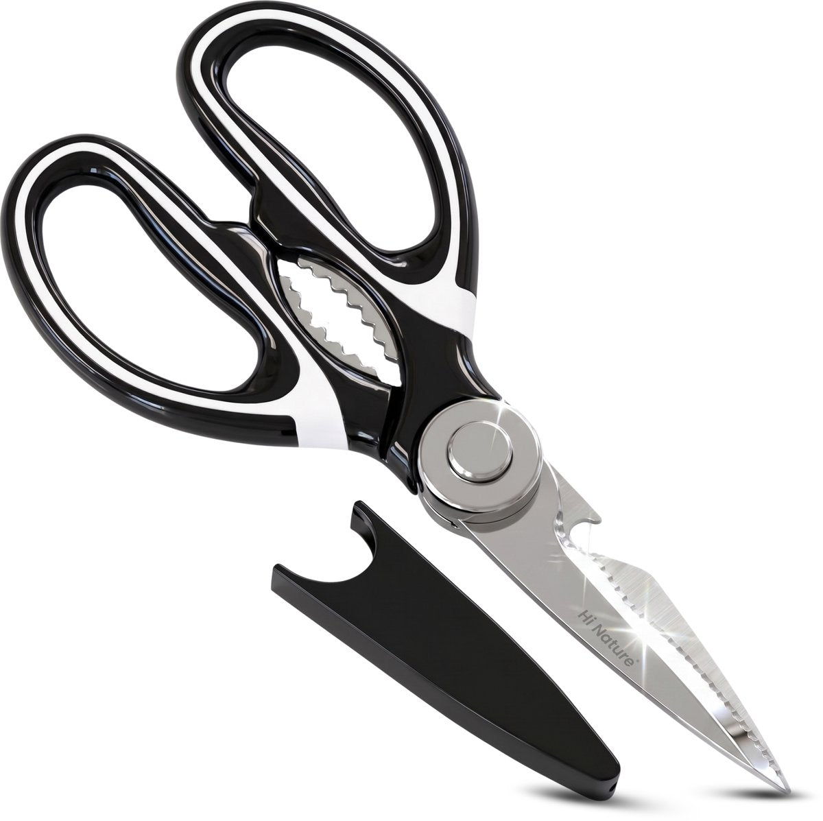 Hi Nature heavy-duty poultry shears with serrated stainless steel blades