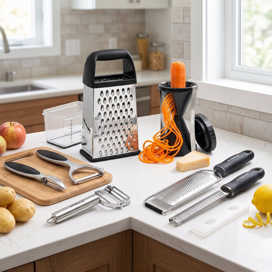 HI NATURE stainless steel peeler and grater set, gifts for course participants