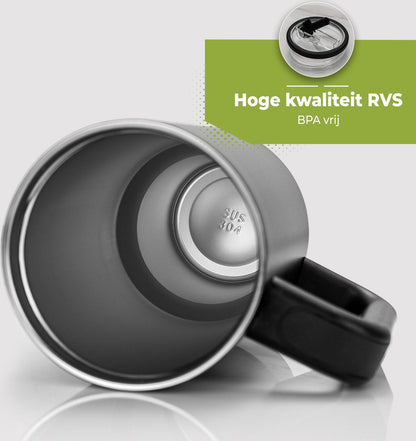 RVS Thermosbeker met Handvat en Rietje 1.2 liter