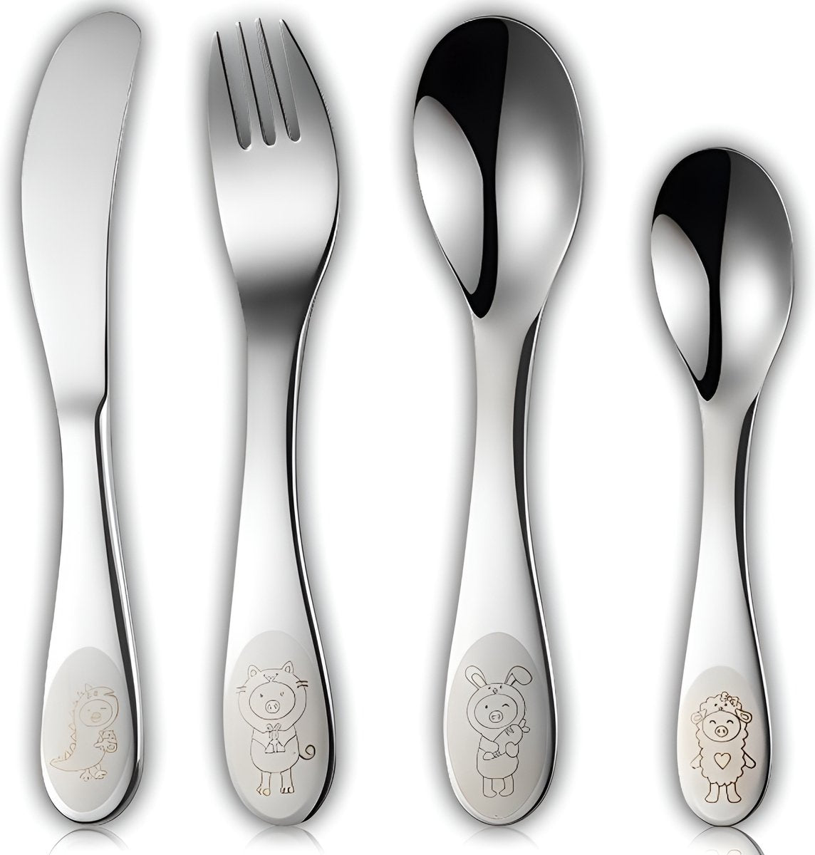 Hi Nature 4-piece kids cutlery set in 18/10 stainless steel
