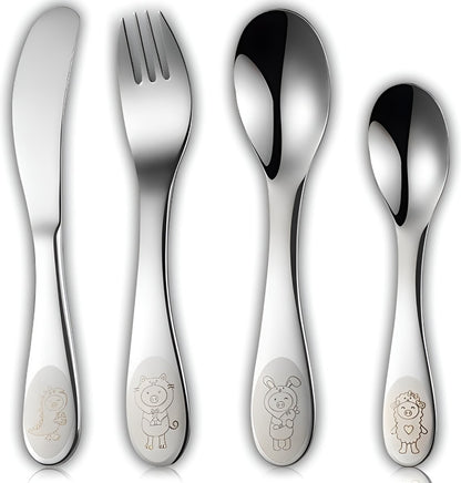 Hi Nature 4-piece kids cutlery set in 18/10 stainless steel