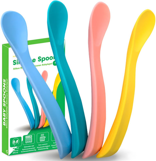 Hi Nature soft silicone baby spoons set of 4, BPA-free