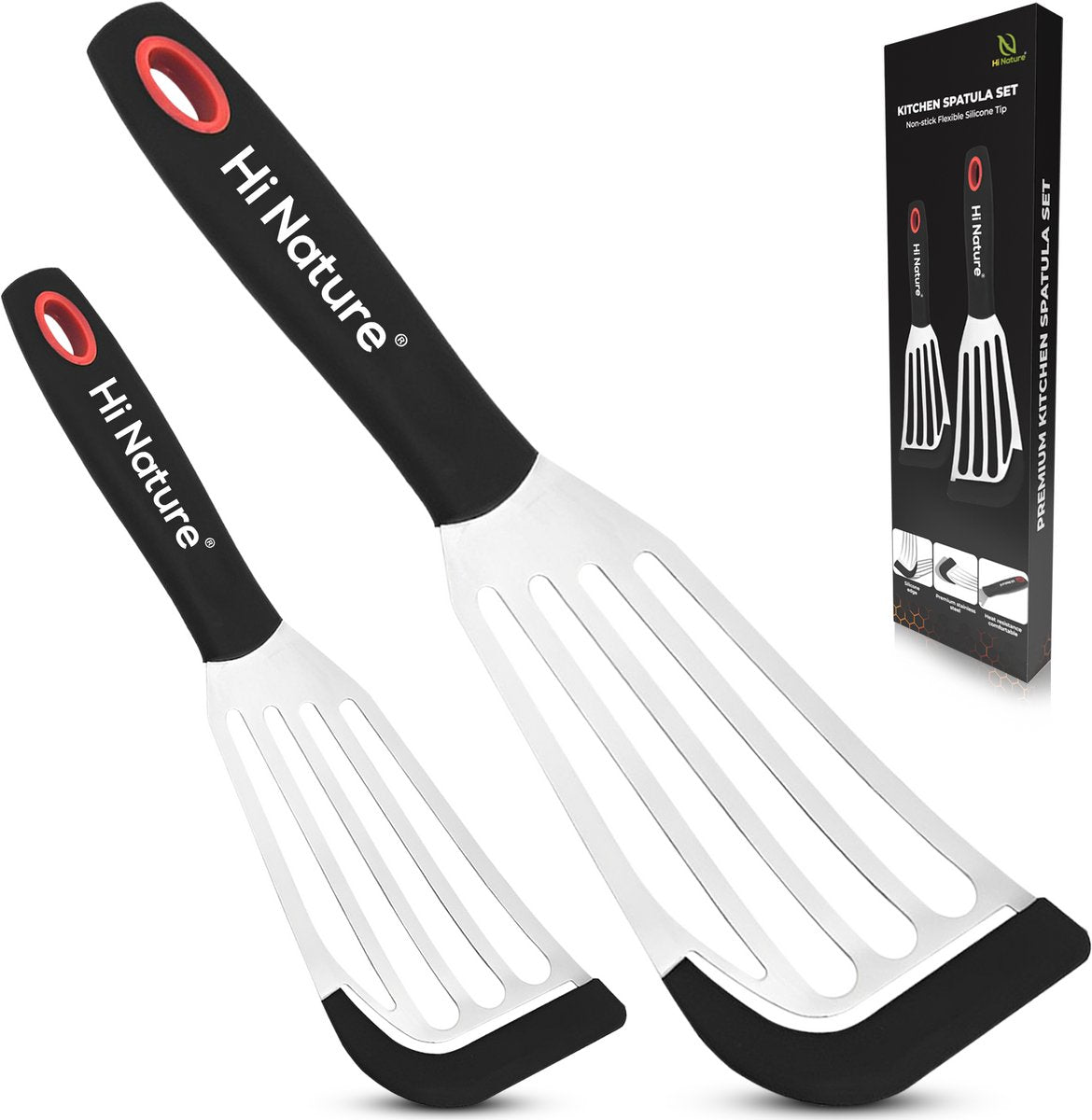 Hi Nature fish and grill spatula – flexible tips detail
