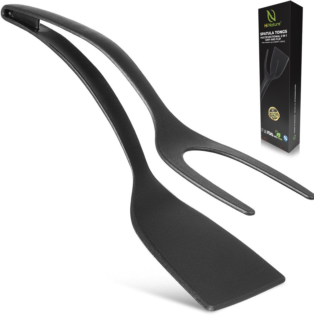 Hi Nature silicone spatula tongs – in use