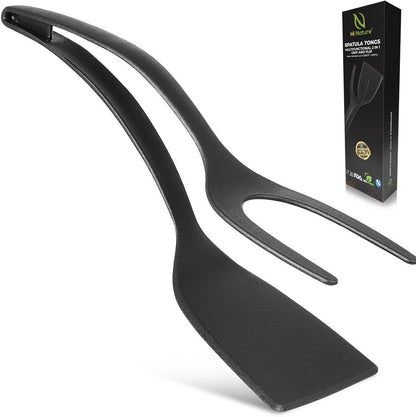 Hi Nature silicone spatula tongs – in use