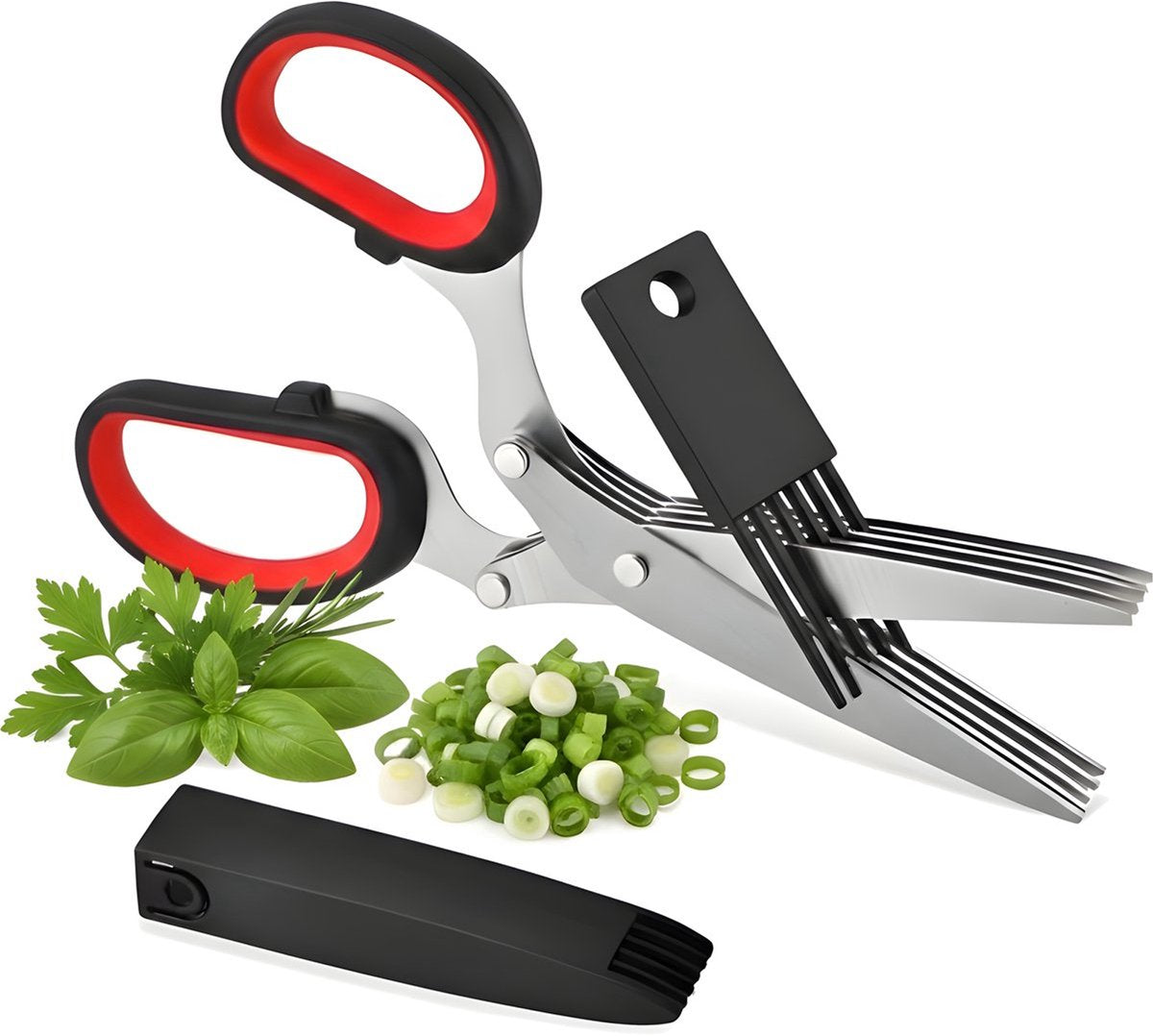 Hi Nature 5-blade herb scissors with cleaning comb