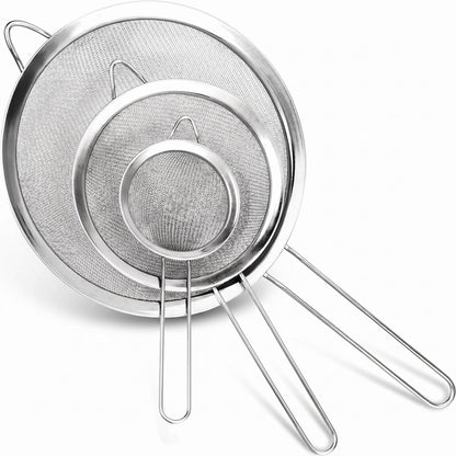 Hi Nature fine mesh stainless steel sieve set of 3