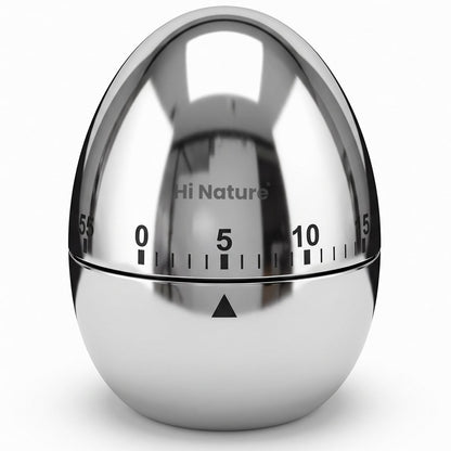 Hi Nature mechanical stainless steel kitchen timer, 60 minutes