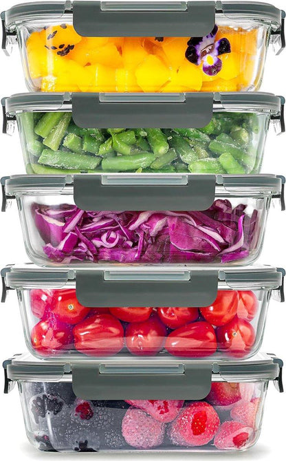 Vershoudbakjes set Glas - Meal Prep Bakjes