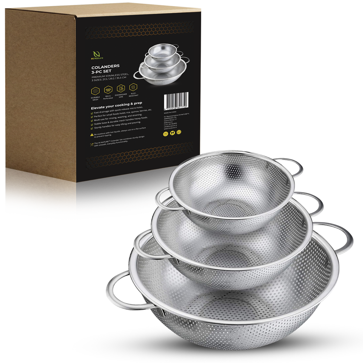 Hi Nature colander set of 3 – all sizes