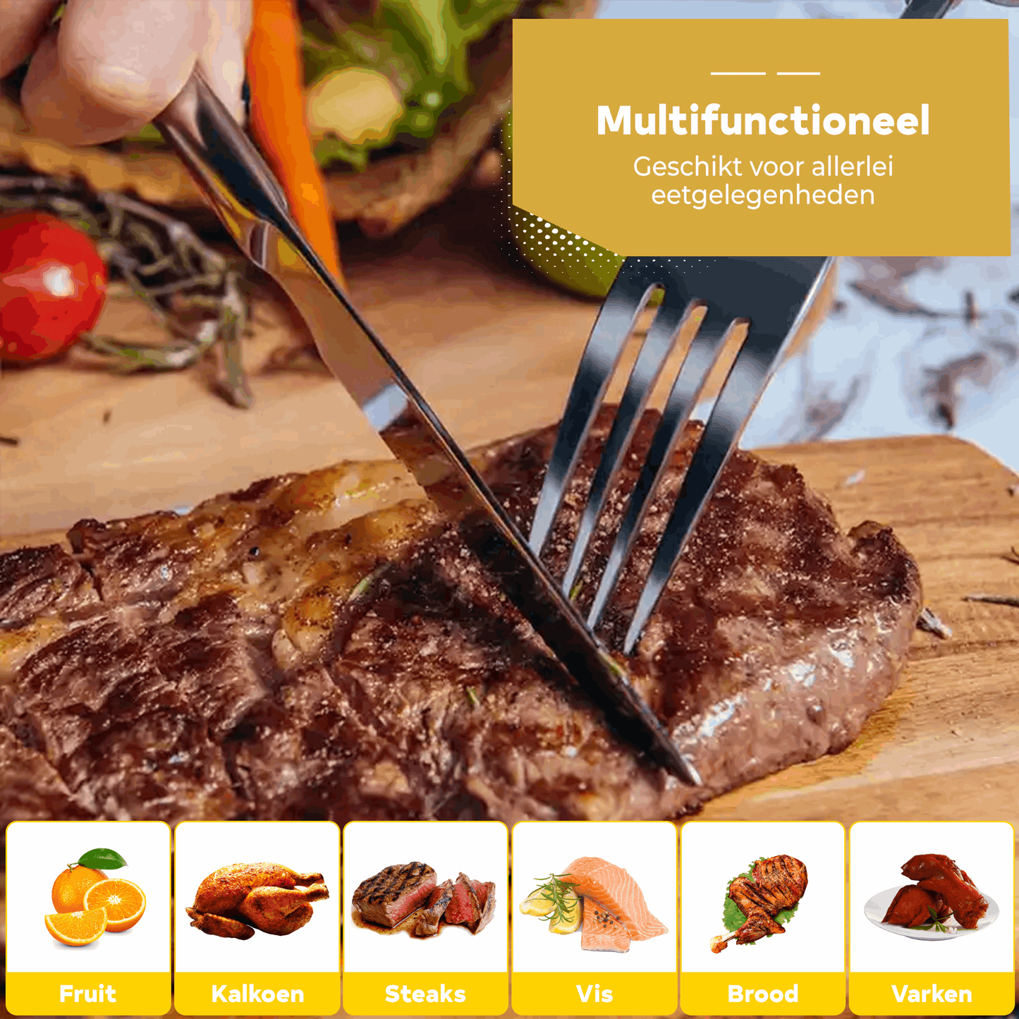 Steakmessen 6 Stuks RVS
