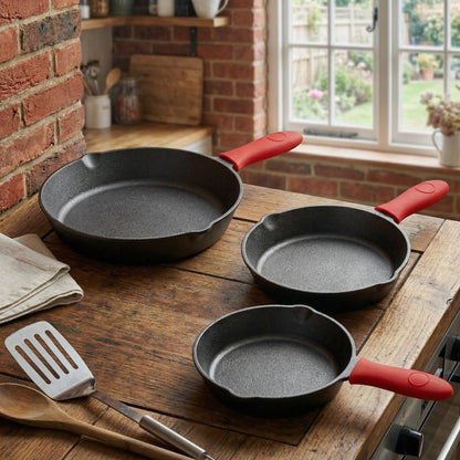 Hi Nature cast iron pan set – on the BBQ