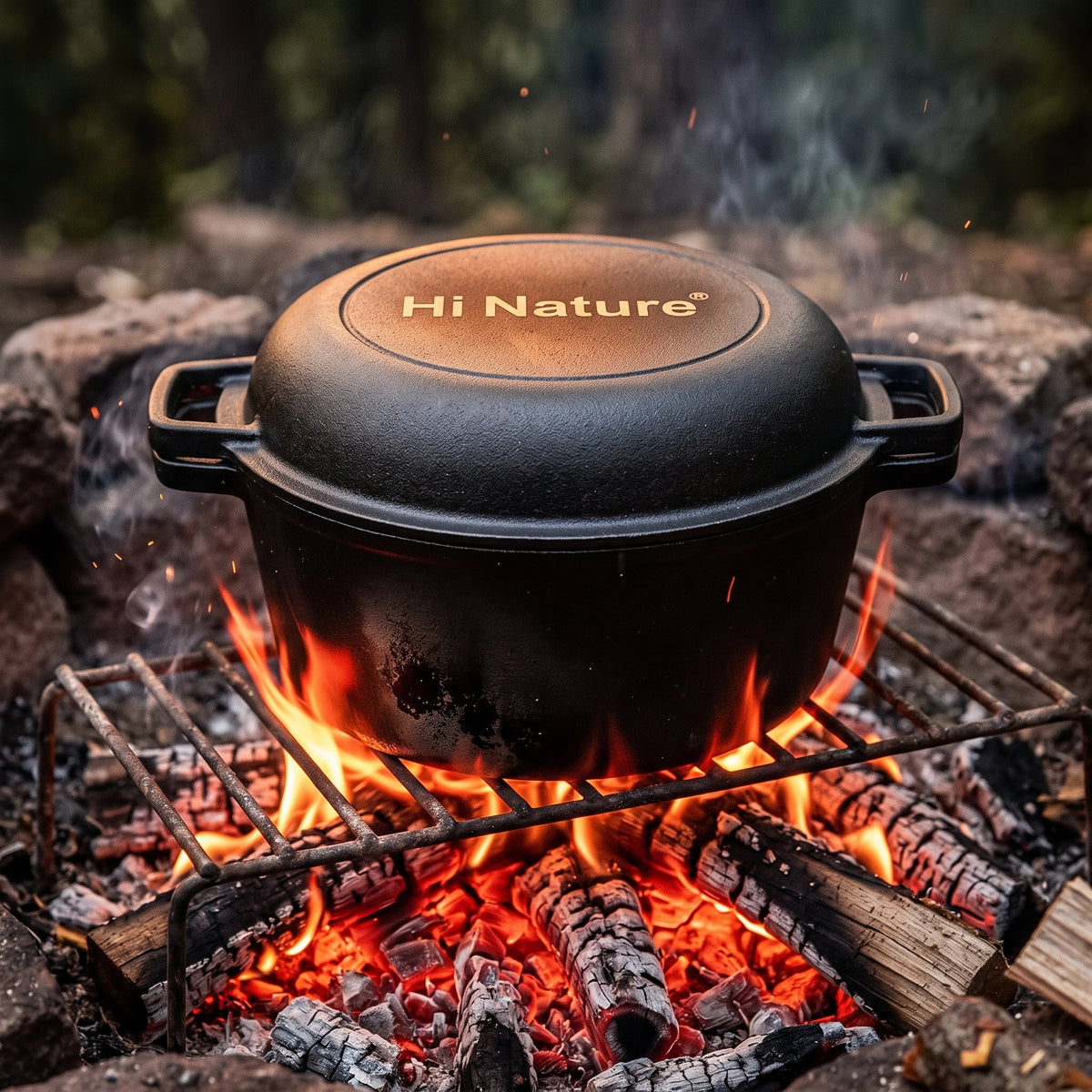 Hi Nature cast iron Dutch oven – outdoor campfire use
