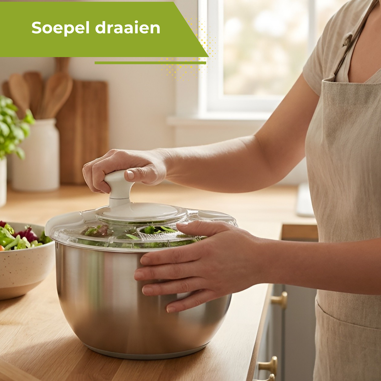 Slacentrifuge - Rotare Salade Spinner - RVS