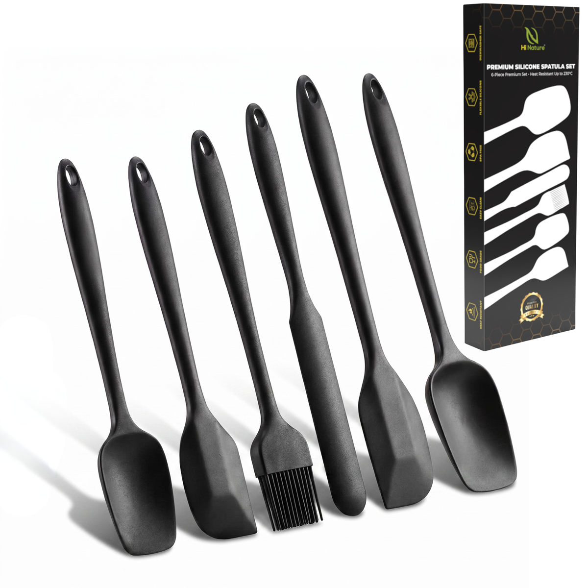 Hi Nature silicone spatula set of 6 – all pieces