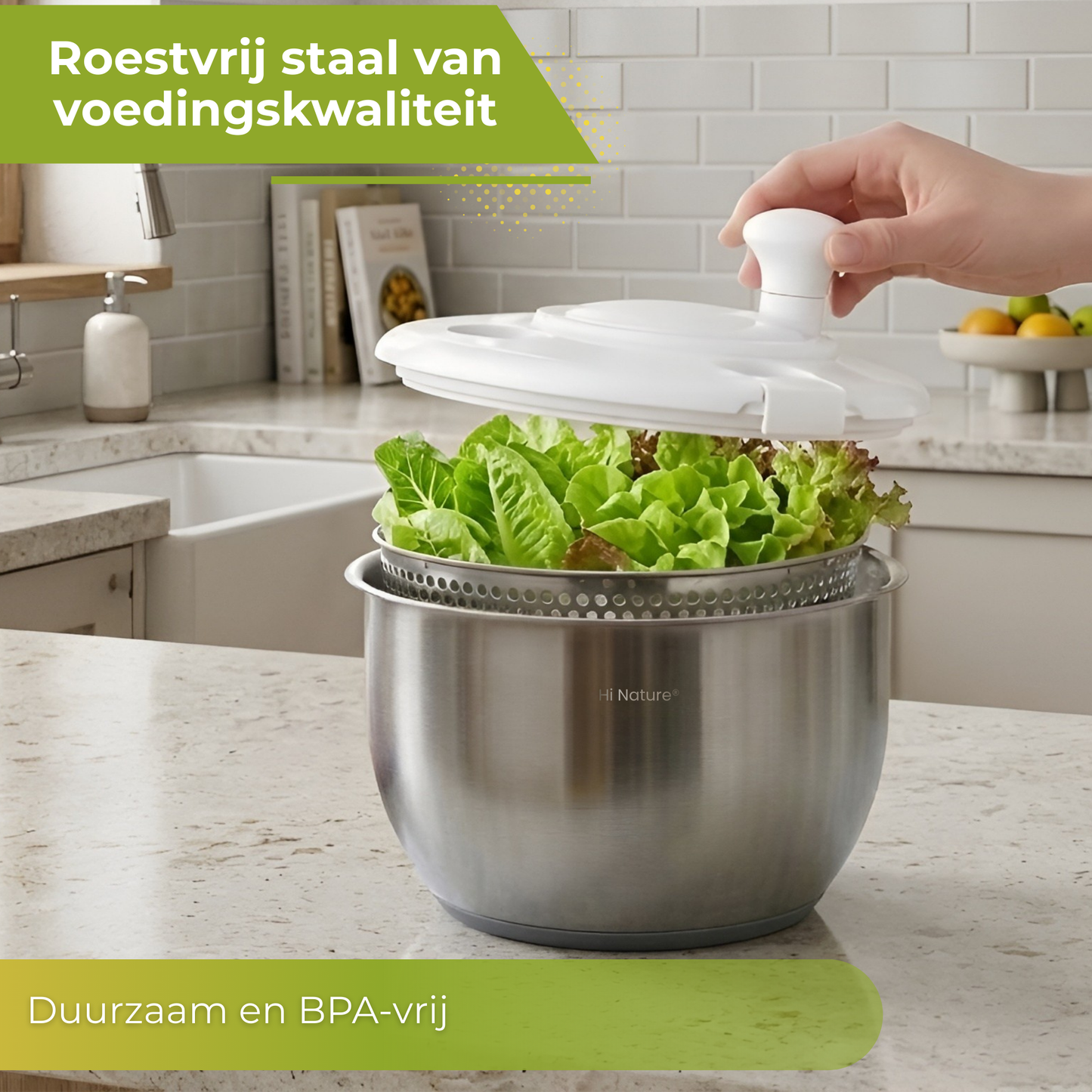 Slacentrifuge - Rotare Salade Spinner - RVS