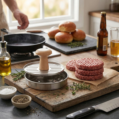 Hamburgerpress i Stål