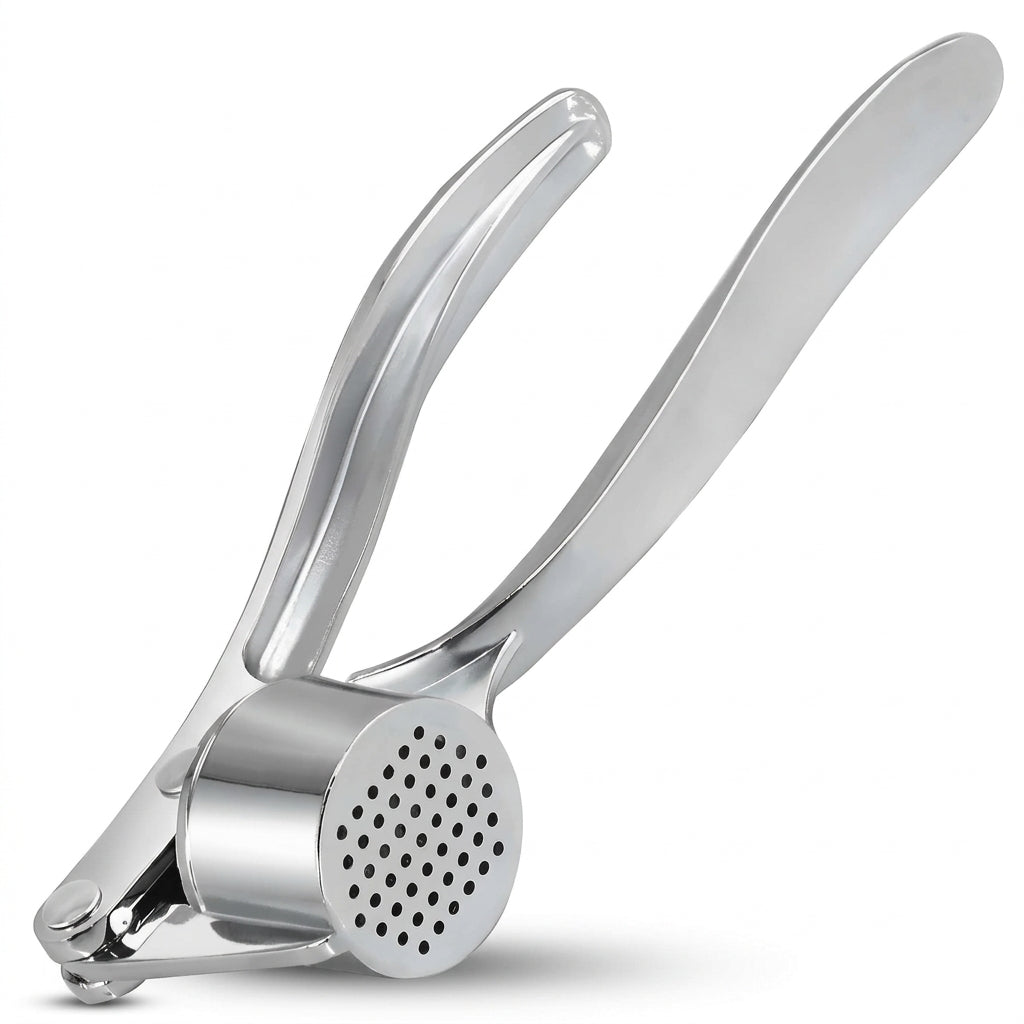 Hi Nature zinc alloy garlic press with drip tray