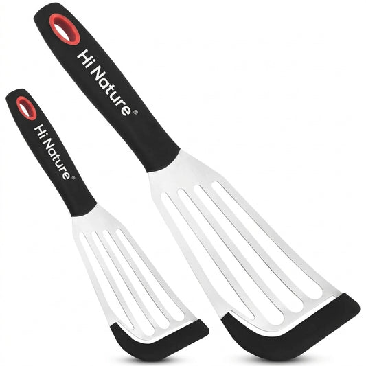 Hi Nature stainless steel fish spatula with silicone edge