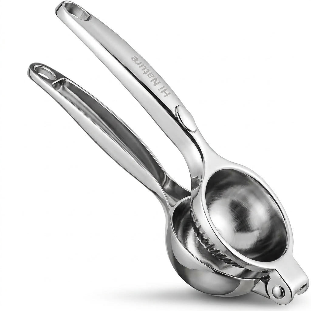 Hi Nature silver heavy-duty lemon squeezer in zinc alloy