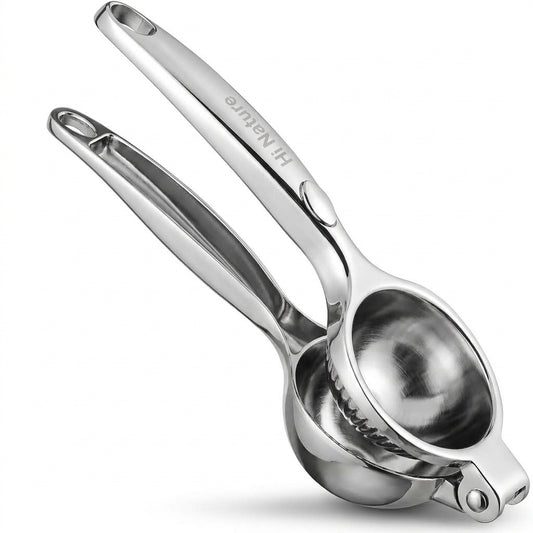 Hi Nature silver heavy-duty lemon squeezer in zinc alloy