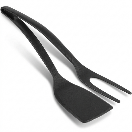 Hi Nature 2-in-1 silicone spatula tongs, heat-resistant