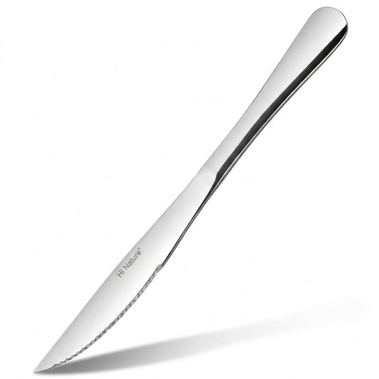 Hi Nature 6-piece steak knife set in hardened steel